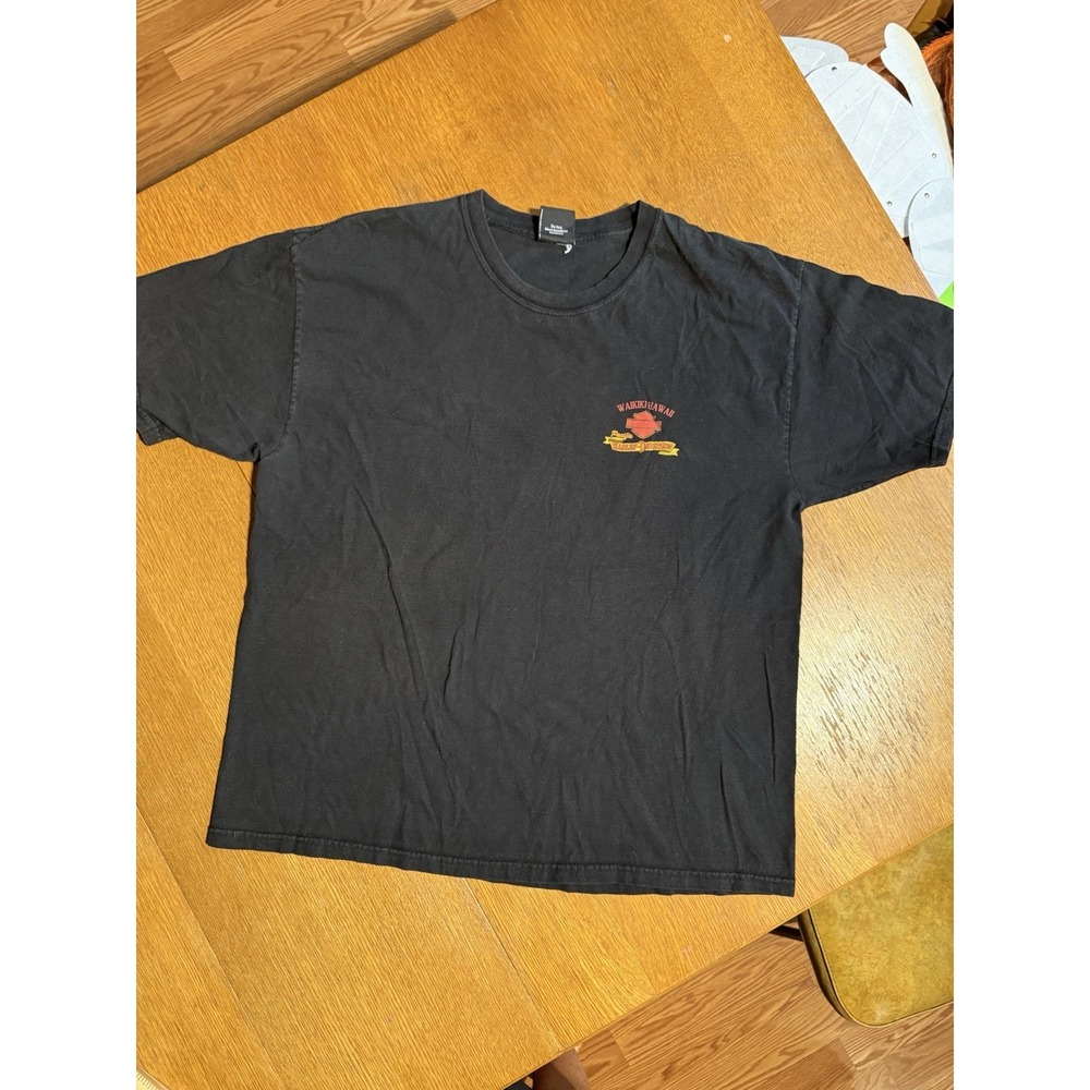 Y2K Era 2006 Harley-Davidson Waikiki Hawaii Tee XL Pacific Sunset Palm Tree‎